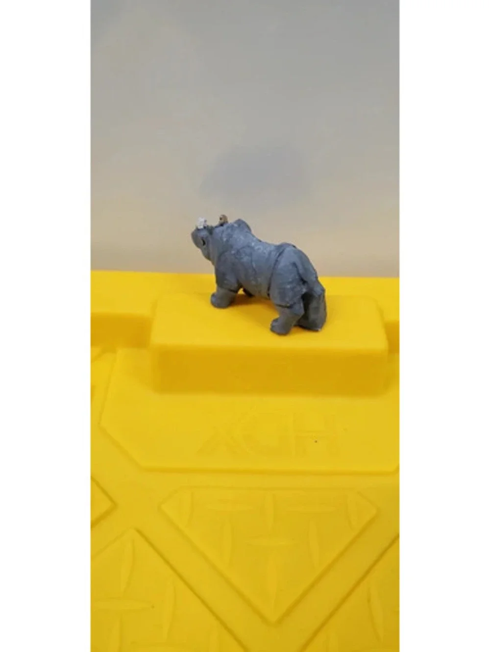 Vintage Gray Rhinoceros Animal Figurine Toy Figure Wildlife Collectible